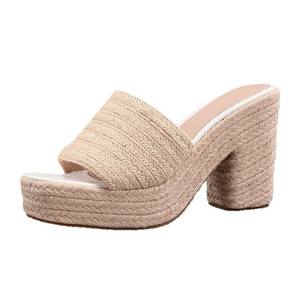 Sandales compensées à plateforme pour femmes, style espadrille à semelle épaisse, chaussures décontractées et confortables pour l'été - Product Image 5