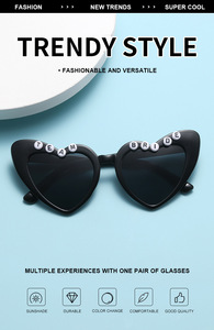Lunettes de soleil cœur pêche avec lettrage pour mariée, protection UV400, monture complète, verres AC, pour fête nuptiale, JUSTMARRIED - Product Image 3