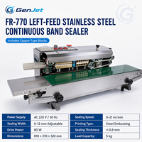 Selladora de Banda Continua Semiautomática Horizontal para Bolsas de Plástico, Equipo de Empaquetado de Film con Impresión de Rueda de Acero