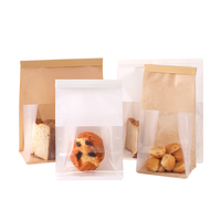 Sac d'emballage alimentaire imprimé en intaglio pour pain, avec fenêtre transparente, pour dim sum et toasts, scellé à la soudure à fil