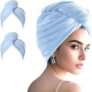 Serviette à cheveux en microfibre corail de haute qualité, fine, à séchage rapide, motif uni, super absorbante, rectangulaire 60x24cm, produit pour maison intelligente - Product Image 1