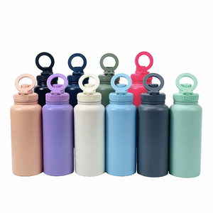 Bouteille isotherme portable d'extérieur, gourde créative avec anneau de transport, couvercle à ventouse magnétique et support pour téléphone portable - Product Image 3