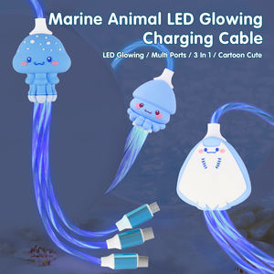 Animal marino <span class=keywords><strong>pulpo</strong></span> RGB que fluye luz hacia arriba Cable de cargador Cable de coche luminoso Luz Led USB C Cable de carga - Product Image 3