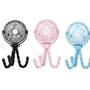 Ventilateur portable rechargeable par USB avec pince trépied flexible, alimenté par batterie, pour voiture, utilisation extérieure, petit ventilateur pour poussette - Product Image 3
