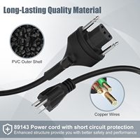 Remplacement du cordon d'alimentation 89143 compatible avec la série Robot Coupe MP, cordon d'alimentation du mélangeur à immersion 120V 150 pouces noir