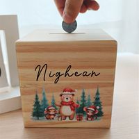 Tirelire en bois personnalisée pour enfants, un cadeau adorable pour un nouveau-né, un baptême ou un anniversaire