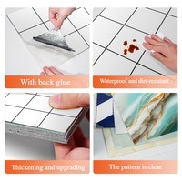 Papier peint marbré réaliste auto-adhésif de qualité supérieure 30cm*30cm, moderne et imperméable pour les murs de la cuisine, de la chambre et de la salle de bain - Vente flash