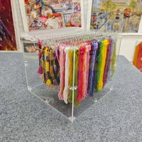 Boîte de rangement personnalisée en acrylique transparent pour fils à broder, organisateur de fils à point de croix, cadeau pour les brodeuses
