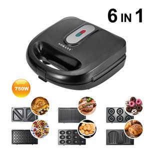Sokiny 3 In 1 Breakfast Maker Electric Sandwich Waffle <b>Toaster</b> <b>Black</b> Plastic Household Multi Functional Food Machine - Product Image 5