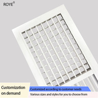 Grille de ventilation double couche en alliage d'aluminium, durable et réglable, pour climatisation centrale, design moderne, montage au plafond