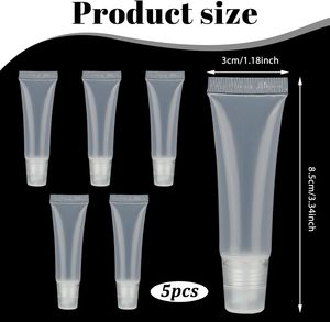Tube transparent pas cher en plastique souple personnalisé pour emballage cosmétique de brillant à lèvres – Blanc - Product Image 2