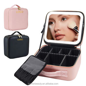 กระเป๋าใส่<span class=keywords><strong>เครื่องสำอาง</strong></span>แบบสัมผัส LED กระเป๋าใส่<span class=keywords><strong>เครื่องสำอาง</strong></span>พร้อมไฟ LED ติดกระจกส่องสว่างสำหรับเดินทาง - Product Image 1