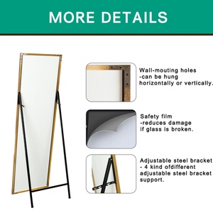 Factory Supply Decorative Gold Full Length <b>Silver</b> <b>Mirror</b> Dressing Aluminum <b>Framed</b> Free Standing Floor <b>Mirror</b> Wall <b>Mirror</b> - Product Image 4