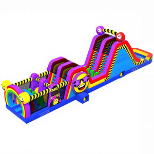 สนามเด็กเล่นเป่าลมรูปอีโมจิพร้อมเครื่องกีดขวางสำหรับเด็ก ให้เช่าสำหรับงานปาร์ตี้ - Product Image 1