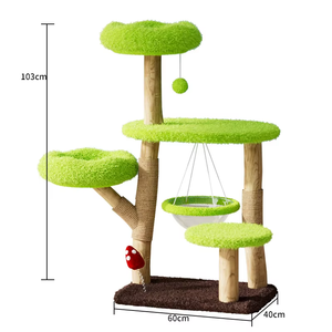 Solid Wood Cat Climbing Rack Tree Design for Small Apartments Indoor Outdoor Use Compact Space-<b>Saving</b> Cat - Product Image 2