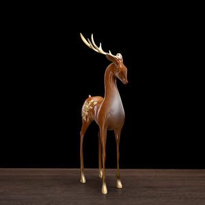 Bronze Nine Colored Deer <b>Ornament</b> Copper Material Living Room Decoration Housewarming Gift - Product Image 2