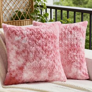 Nueva funda de almohada de terciopelo rosa, cojín de sofá de felpa teñido anudado para sala de estar, decoración textil para el hogar suave y cómoda. - Product Image 1