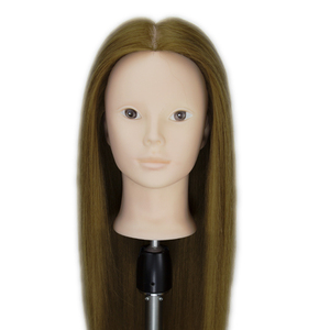 Cabeza <span class=keywords><strong>de</strong></span> Maniquí <span class=keywords><strong>de</strong></span> pelo dorado con cabello humano y sin maquillaje para peluquería y maquillaje, cabeza <span class=keywords><strong>de</strong></span> entrenamiento <span class=keywords><strong>de</strong></span> muñeca <span class=keywords><strong>de</strong></span> cosmetología, <span class=keywords><strong>precio</strong></span> al por mayor - Product Image 6