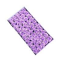 INUNION Fleurs artificielles 50 pièces par boîte Roses en savon Fleurs en mousse de savon de 5 cm pour mariage et Saint-Valentin