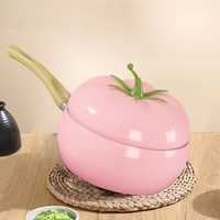 Casserole en céramique antiadhésive à double poignée, double fond, fond en acier inoxydable, compatible avec les plaques à induction