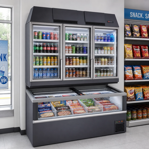 Vitrine Réfrigérée Commerciale Double Température pour Supermarché, Congélateur et Réfrigérateur Combinés, Réfrigérés en Haut, Congelés en Bas, pour Viande et Produits Laitiers - Product Image 5