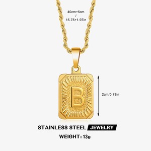 Collier en acier inoxydable plaqué or 18 ct étanche A-Z 26 lettres Initial pour femmes filles pendentif tour de cou fournisseur de bijoux - Product Image 6