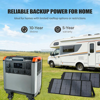 Station d'alimentation portable 5000W à batterie LiFePO4 longue durée de vie avec panneaux solaires et compresseur d'air pour usage domestique, extérieur et d'urgence