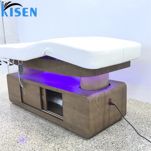 Kisen High End 4 Motors Electric Lift Beauty Bed With PU Leather LED Lighting <b>Adjustable</b> Back <b>Leg</b> Rest Optional Foot Control - Product Image 4