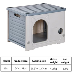 Gabinete para Gatos de Plástico Impermeable Casa para Gatos de Interior y Exterior para Camping Refugio Resistente para Mascotas de Fácil Montaje - Product Image 6
