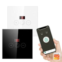Interrupteur tactile intelligent WiFi Smart Life 4400W 20A avec panneau en verre trempé pour chauffe-eau, compatible Alexa et Google Home, UE
