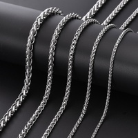 Cadena de Eslabones de Acero Inoxidable al por Mayor de 2.5/3/4/5/6/8mm de Ancho, Collar de Cadena Cubana de Alta Calidad OEM/ODM para Fabricación de Joyería DIY Estilo Hip Hop