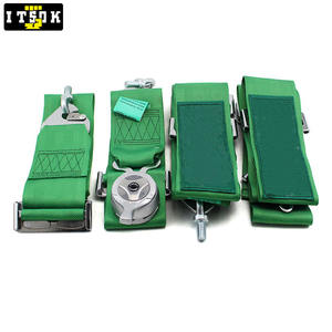 TAKA4ポイントカーセーフティベルト4ポイントカスタマイズロゴ4ポイントハーネスシートベルト3インチシートベルトブラックグリーンレーシングシートハーネス - Product Image 5