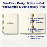Agenda à spirale en métal doré, papier intérieur 120 g/m², couverture rigide, vente en gros