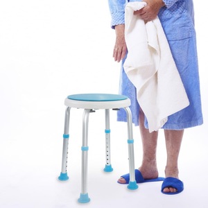 Tabouret de douche en alliage d'aluminium bleu ciel 34,5-51,3 cm, équipement de sécurité antidérapant pour salle de bain - Product Image 1
