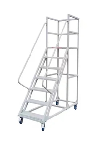Nhôm thép an toàn cán di động nền tảng thang với bánh xe trong kho - Product Image 4