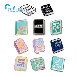 Fabricante personalizado <span class=keywords><strong>Nerd</strong></span> Book Bookworm Bookish Hat Pin de solapa Badge Broche Libro personalizado Tema Bookish Esmalte Pins - Product Image 2