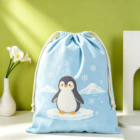 Sacs à cordon en toile imprimés de dessins animés vintage, simples et recyclables, grandes pochettes pour l'emballage de vente au détail en boutique