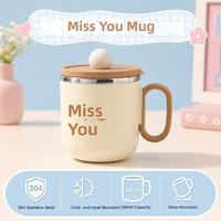 Tasses à café isothermes en acier inoxydable 304 pour enfants, à double paroi, avec couvercle, pour le bureau, design moderne et minimaliste, idéales comme cadeau, vente en gros