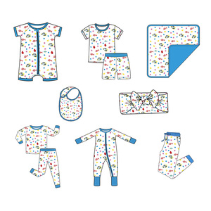 Sıcak satış gizem bambu pijama toptan kutusu bebekler yürümeye başlayan bambu Romper pijama bebek erkek kız için rastgele baskı - Product Image 1