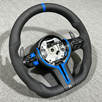 Volant sport en cuir noir à fond plat pour BMW E92 X6 M3 E71 X5 E70 F15 F16 F10 F30 F31 F32 F20 E90 E87