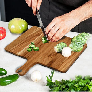 Planche à découper en bois d'acacia carré de qualité biologique fait à la main Youlike avec poignée pour la cuisine - Product Image 5