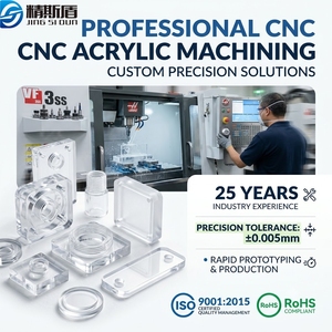 ชิ้นส่วนอะคริลิกใสที่ผลิตด้วยเครื่อง CNC ความแม่นยำ ±0.005 มม. รับผลิตตามแบบ OEM ODM - Product Image 1