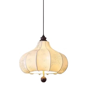 Style français chambre tissu artisanat petit Droplight impression mi-ancien salon salle à manger bar en bois massif vestiaire lampes - Product Image 4