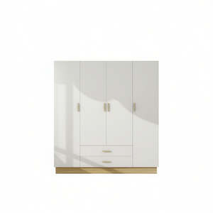 Armoire Moderne Minimaliste avec Tringle de Suspension, 2 Portes, Design en Panneaux MDF, pour Chambre à Coucher, Meuble de Rangement Autonome en Bois - Product Image 1