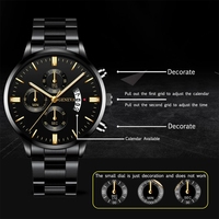 Montre Homme Tendance en Acier Inoxydable, Montre-Bracelet à Quartz de Luxe avec Calendrier, Montres Professionnelles pour Homme, Horloge Montre Homme