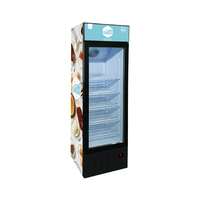 Congélateur vertical compact et portable Meisda SD235B 235L pour crème glacée, avec porte vitrée verticale, température unique