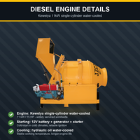 Bétonnière hydraulique à benne basculante JZC350 à moteur diesel, 350L, décharge entièrement automatique 10-14m3/h, moteur 11kW 15HP, directement de l'usine