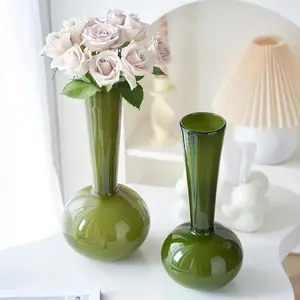 工厂促销玻璃芽高大修身天鹅花瓶来自中国