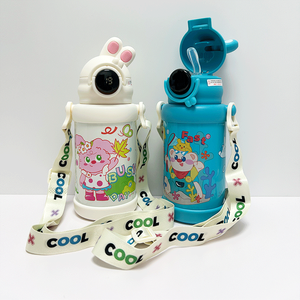 Bouteille d'eau pour enfants 18 oz en acier inoxydable avec affichage de la température LED, paille souple, sans BPA, en acier inoxydable. - Product Image 6