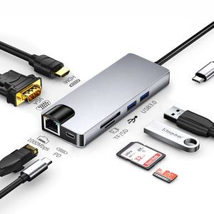 <span class=keywords><strong>Adaptateur</strong></span> Hub <span class=keywords><strong>USB</strong></span> C 8 en 1 avec 1000Mbps Gigabit Ethernet 4K <span class=keywords><strong>HDMI</strong></span> <span class=keywords><strong>USB</strong></span> Type C Hub 3.0 pour <span class=keywords><strong>MacBook</strong></span> Pro <span class=keywords><strong>Air</strong></span> - Product Image 1